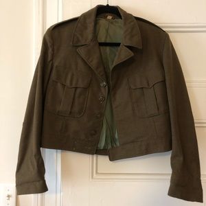 Vintage Cropped Military Jacket